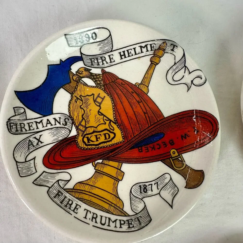 Lipper & Mann VTG Set 5 American Inventions 19th Century Trinket Plates Coasters
